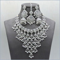 Hira Collections Stunning Austrian Stone Necklace Set For Festive Functions & Special Events