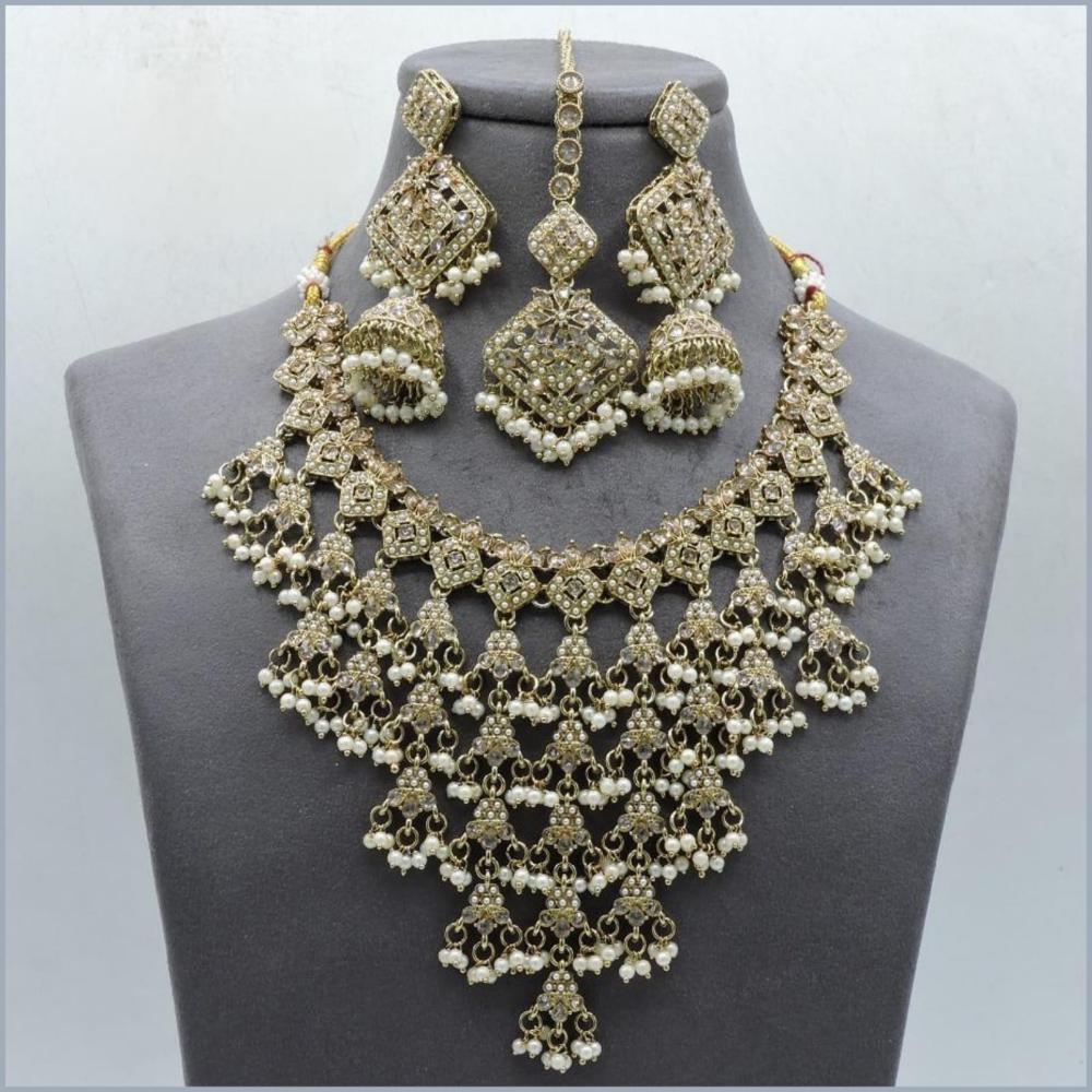 Hira Collections Stunning Austrian Stone Necklace Set For Festive Functions & Special Events