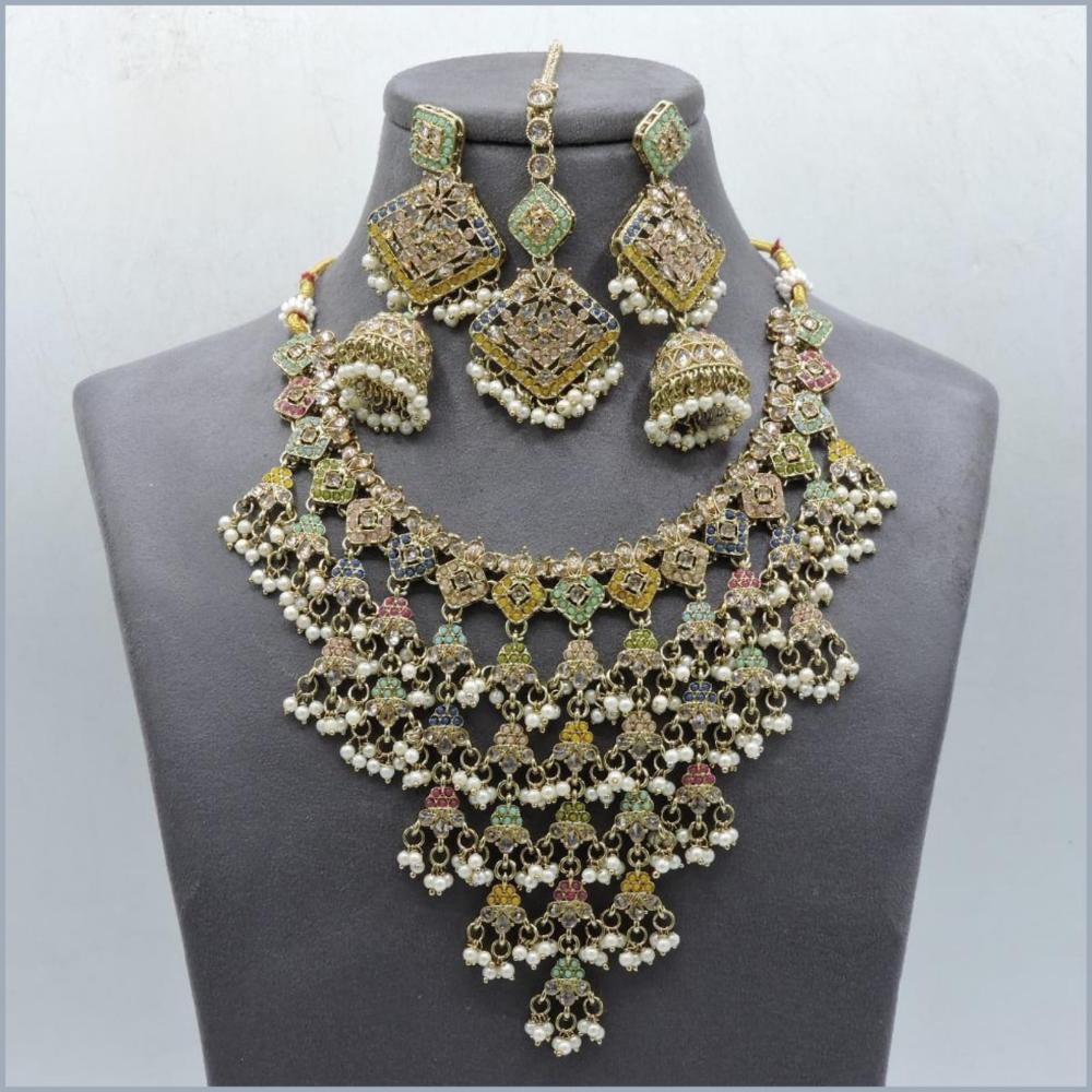 Hira Collections Stunning Austrian Stone Necklace Set For Festive Functions & Special Events