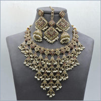 Hira Collections Stunning Austrian Stone Necklace Set For Festive Functions & Special Events