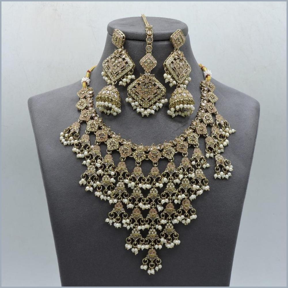 Hira Collections Stunning Austrian Stone Necklace Set For Festive Functions & Special Events