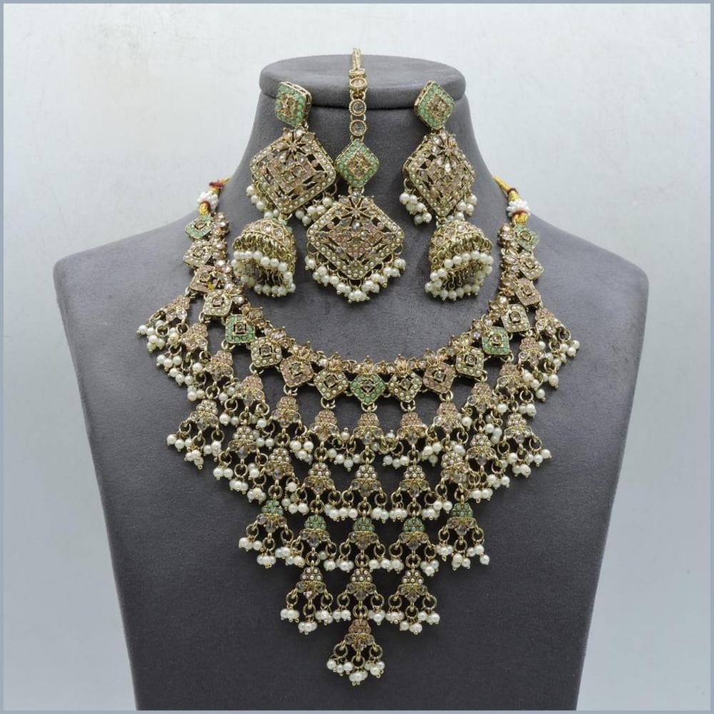 Hira Collections Stunning Austrian Stone Necklace Set For Festive Functions & Special Events