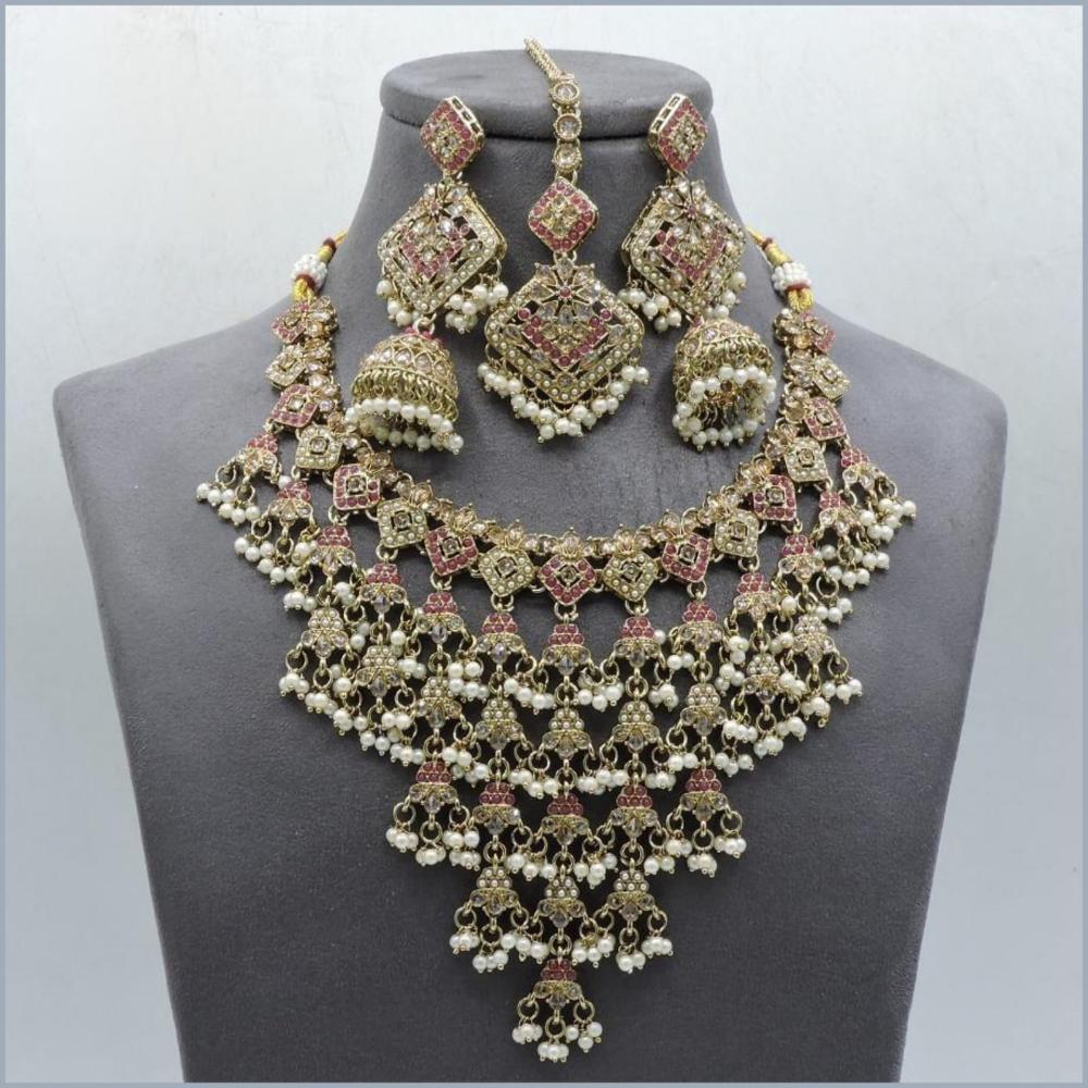 Hira Collections Stunning Austrian Stone Necklace Set For Festive Functions & Special Events