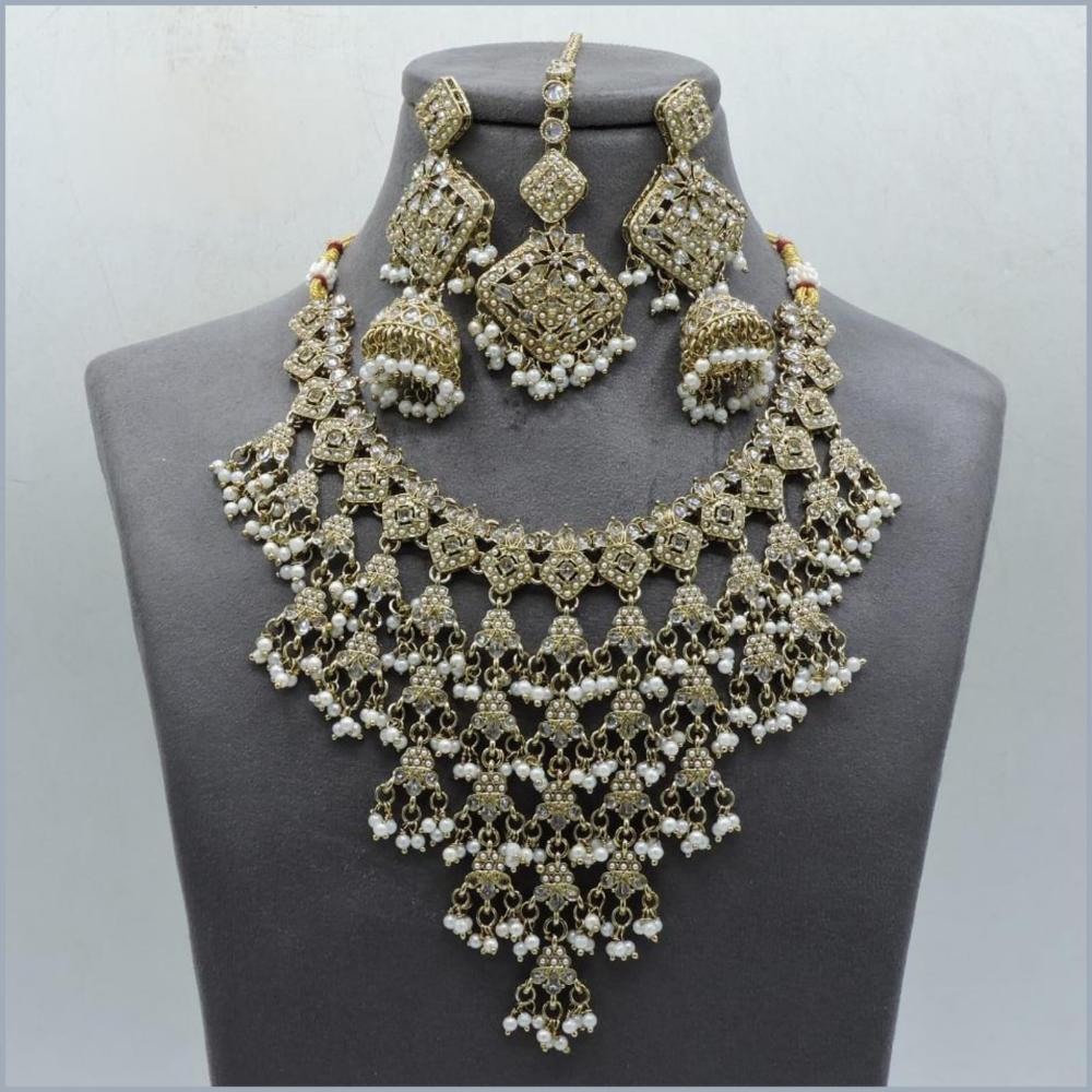 Hira Collections Stunning Austrian Stone Necklace Set For Festive Functions & Special Events