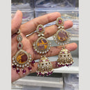 Hira Collections Luxury Razin Stone Earrings with Maangtikka for Every Occasion