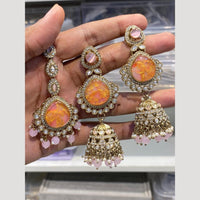 Hira Collections Luxury Razin Stone Earrings with Maangtikka for Every Occasion