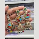 Hira Collections Luxury Razin Stone Earrings with Maangtikka for Every Occasion
