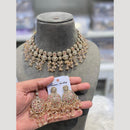 Hira Collections Elegant Crystal Stone Necklace Set with Matching Earrings for Parties & Festive Wear