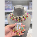 Hira Collections Elegant Crystal Stone Necklace Set with Matching Earrings for Parties & Festive Wear