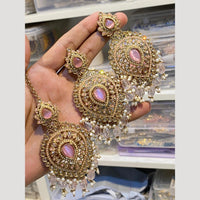 Hira Collections Elegant Crystal Stone Necklace Set with Matching Earrings for Festive Wear
