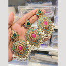Hira Collections Elegant Crystal Stone Necklace Set with Matching Earrings for Festive Wear