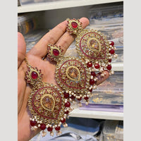 Hira Collections Elegant Crystal Stone Necklace Set with Matching Earrings for Festive Wear