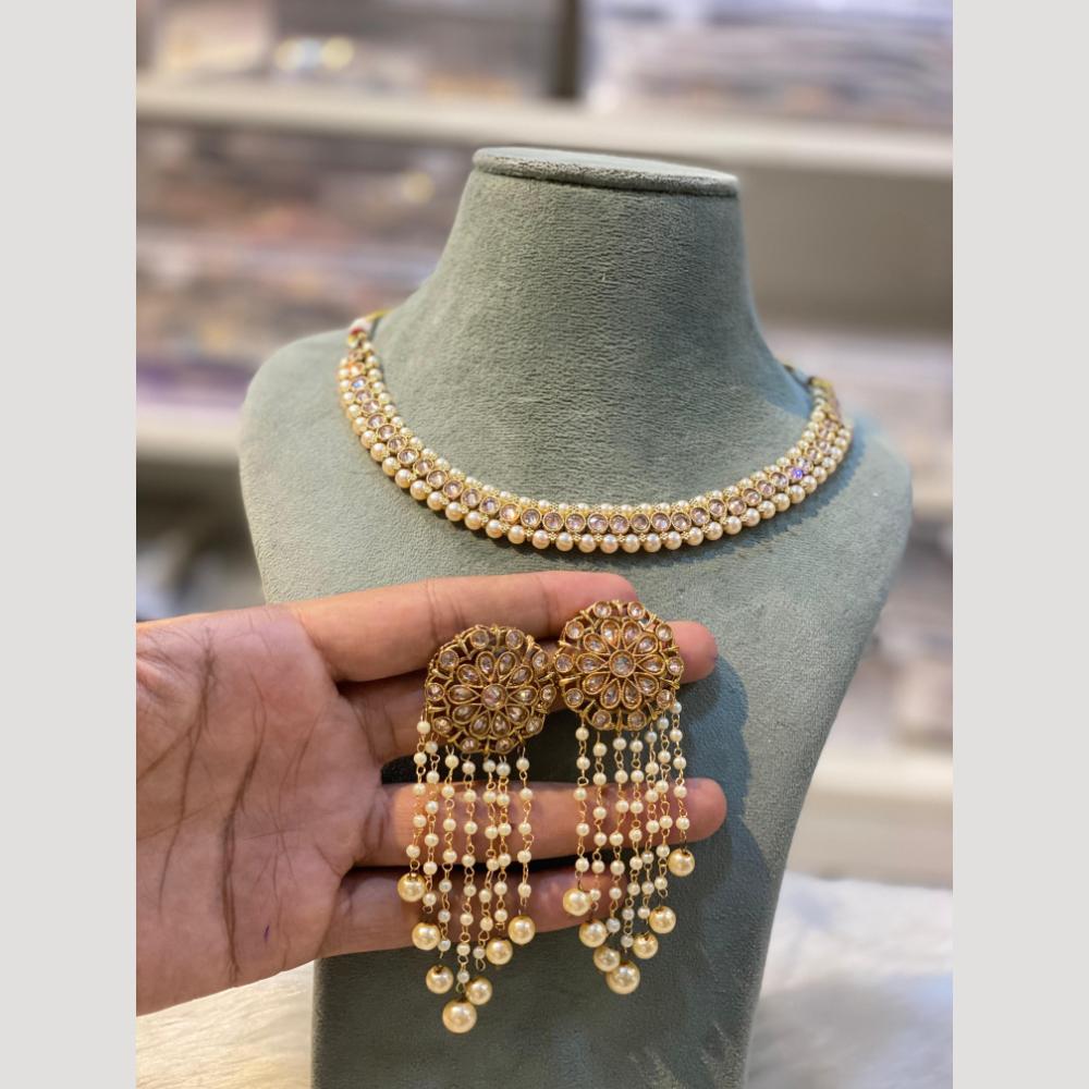 Hira Collections Elegant Kundan And Pearl Necklace Set for Weddings & Festive Wear