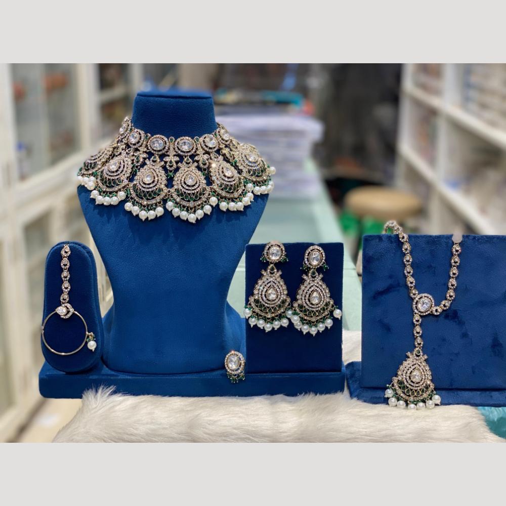 Hira Collections Luxuria Kundan & Beads Semi - Bridal Necklace Set