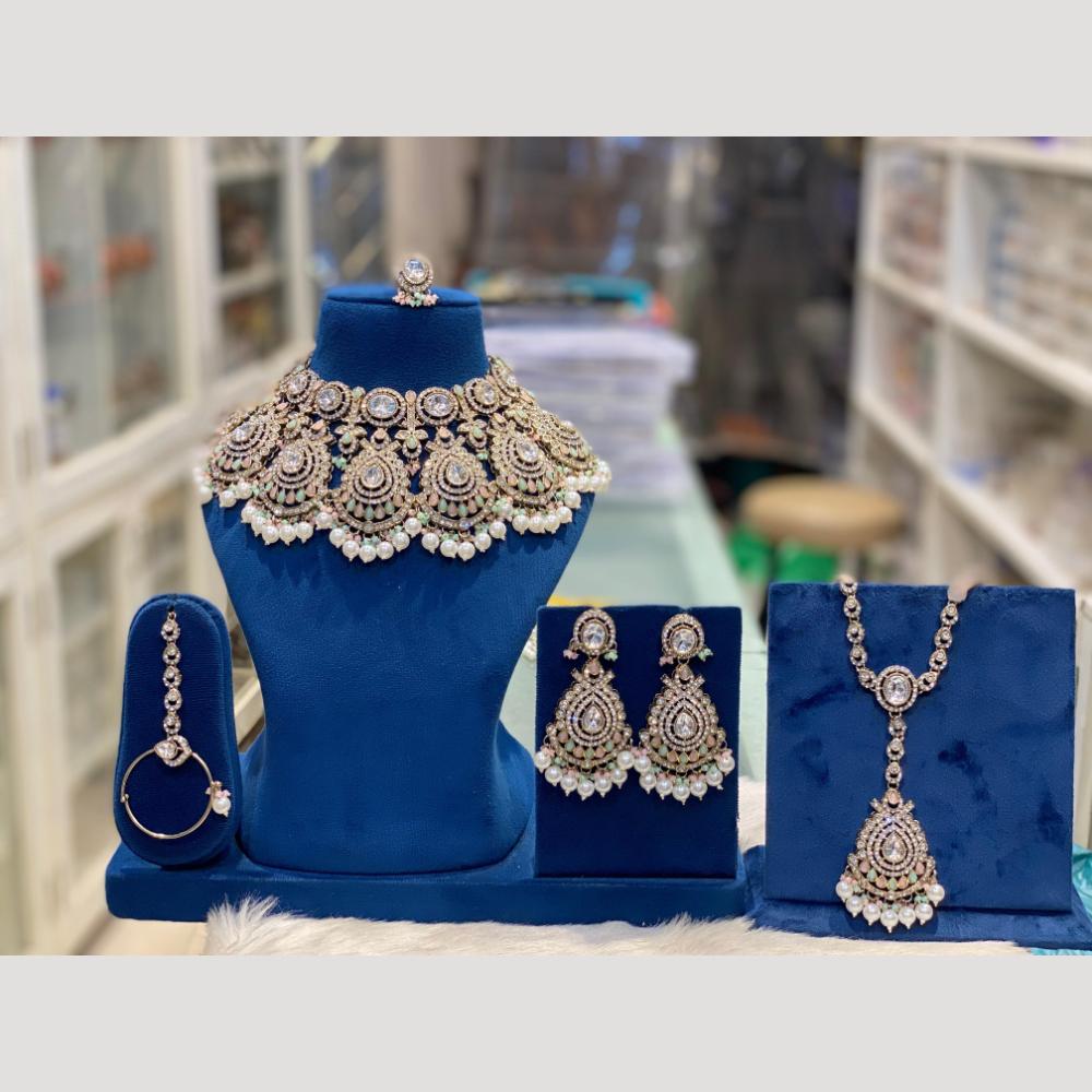 Hira Collections Luxuria Kundan & Beads Semi - Bridal Necklace Set