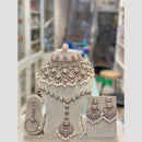 Hira Collections Dazzling Crystal & Beads Semi Bridal Necklace Set