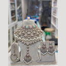Hira Collections Dazzling Crystal & Beads Semi Bridal Necklace Set