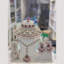 Hira Collections Dazzling Crystal & Beads Semi Bridal Necklace Set