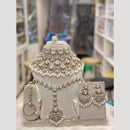 Hira Collections Dazzling Crystal & Beads Semi Bridal Necklace Set