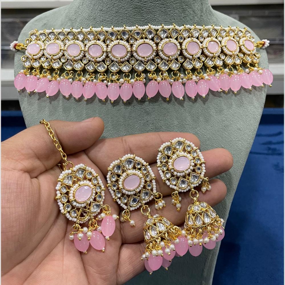 Hira Collections Designer Kundan Stone Pearl And Beaded Choker Set