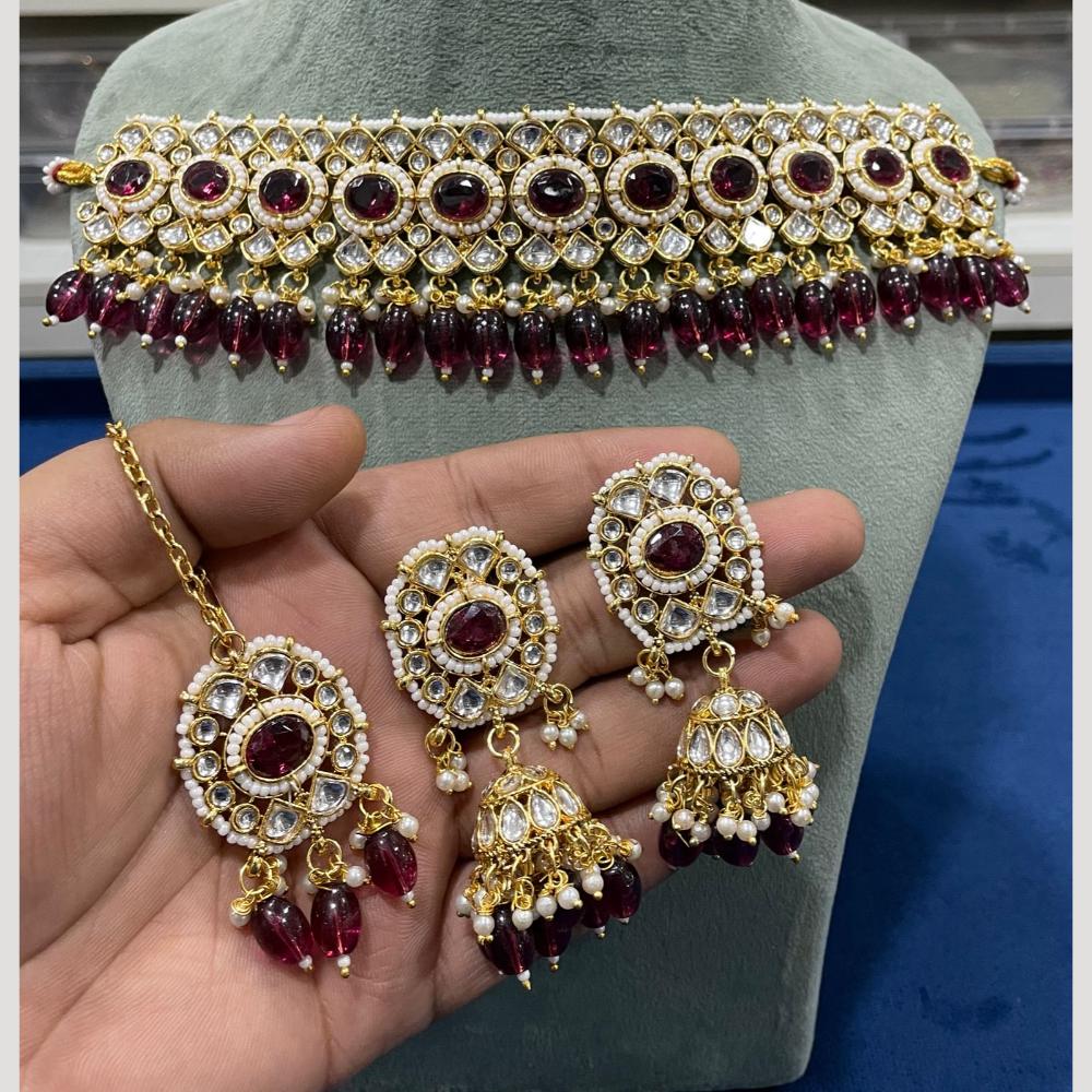 Hira Collections Designer Kundan Stone Pearl And Beaded Choker Set