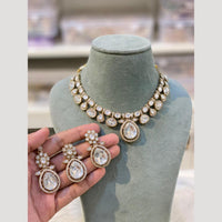 Hira Collections Statement Druzy Crystal Stone Choker Necklace Set