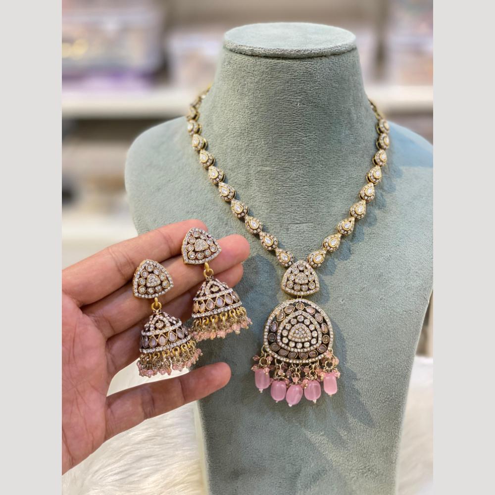Hira Collections Vintage Style Austrian Stone And Beads Necklace Set