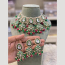 Hira Collections Royal Kundan Stone Pearl And Beads Meenakari Necklace Set