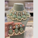 Hira Collections Royal Kundan Stone Pearl And Beads Meenakari Necklace Set
