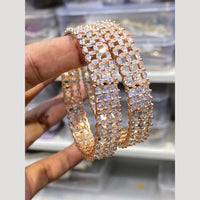 Hira Collections Glamorous American Diamond Premium Bangles Set