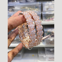 Hira Collections Glamorous American Diamond Premium Bangles Set
