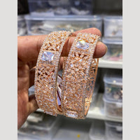 Hira Collections Glamorous American Diamond Premium Bangles Set