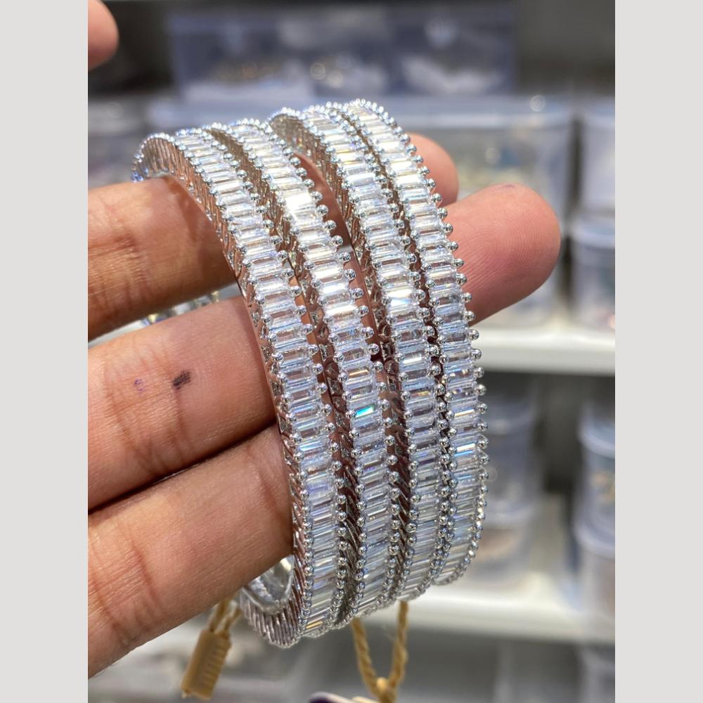 Hira Collections Royal Look Sparkling Crystal Stone Designer Bangles Set