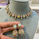 Hira Collection Elegant Crystal Stone and Pearl Necklace Set for Weddings & Festive Wear
