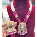 Hira Collection Premium Kundan And Pearl Stone Long Necklace Set For Wedding And Festive Wear