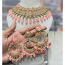 Hira Collection Luxury Crystal And Pearl Choker Necklace Set With Maangtikka