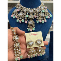 Hira Collection Traditional Kundan And Beads Choker Necklace Set