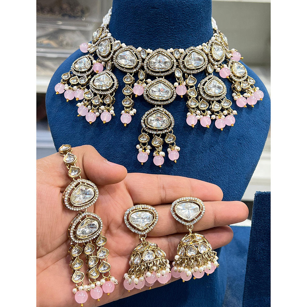 Hira Collection Traditional Kundan And Beads Choker Necklace Set