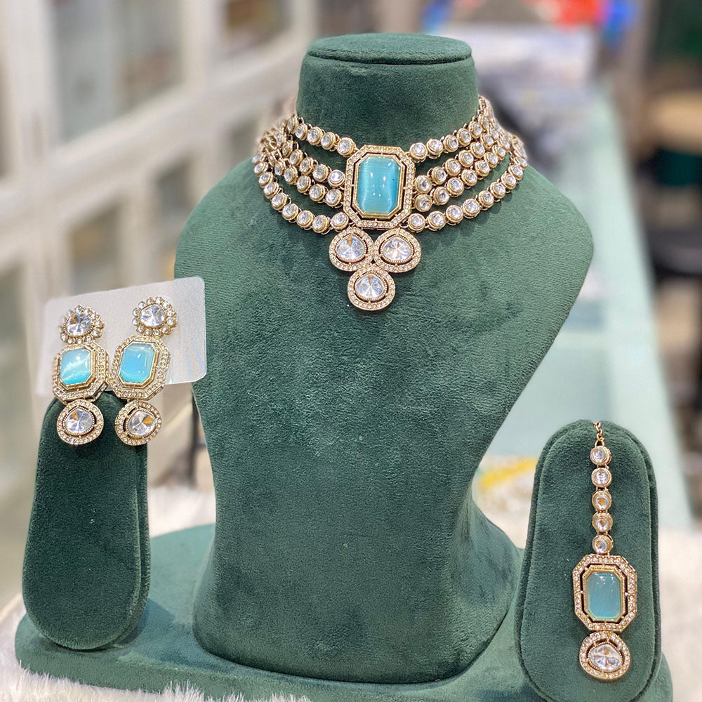 Hira Collection Gorgeous Kundan Choker Necklace Set for Wedding Functions