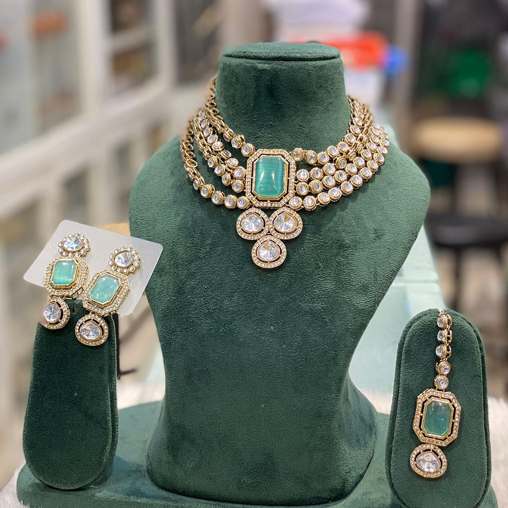 Hira Collection Gorgeous Kundan Choker Necklace Set for Wedding Functions