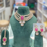 Hira Collection Gorgeous Kundan Choker Necklace Set for Wedding Functions