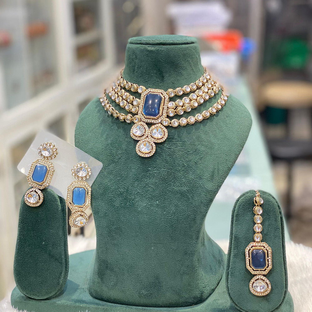 Hira Collection Gorgeous Kundan Choker Necklace Set for Wedding Functions