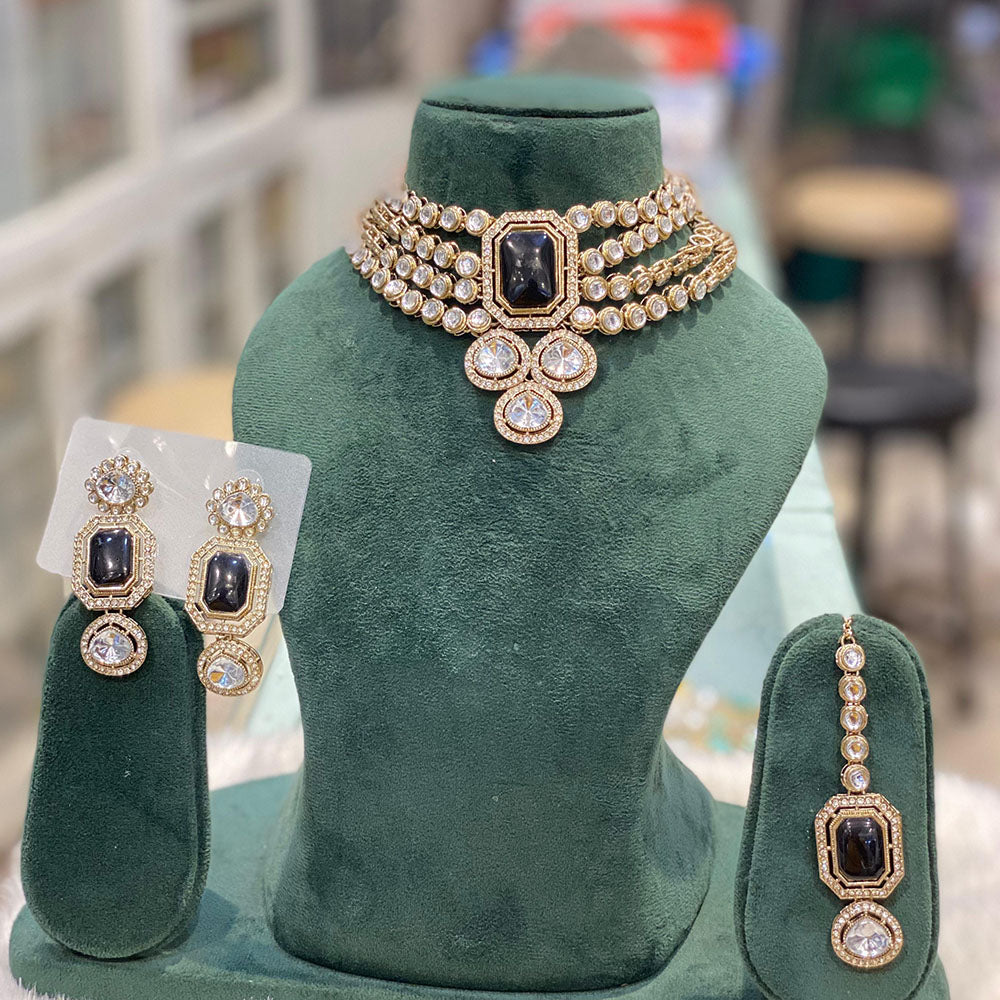 Hira Collection Gorgeous Kundan Choker Necklace Set for Wedding Functions