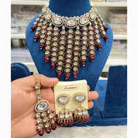 Hira Collection Traditional Kundan And Beads Choker Necklace Set