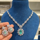 Hira Collections Sparkling American Diamond Necklace Set For Party Wear