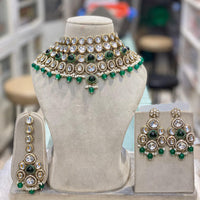 Hira Collection Gorgeous Kundan And Pearl Choker Necklace Set for Wedding Functions