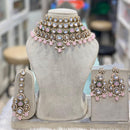 Hira Collection Gorgeous Kundan And Pearl Choker Necklace Set for Wedding Functions