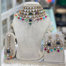Hira Collection Gorgeous Kundan And Pearl Choker Necklace Set for Wedding Functions