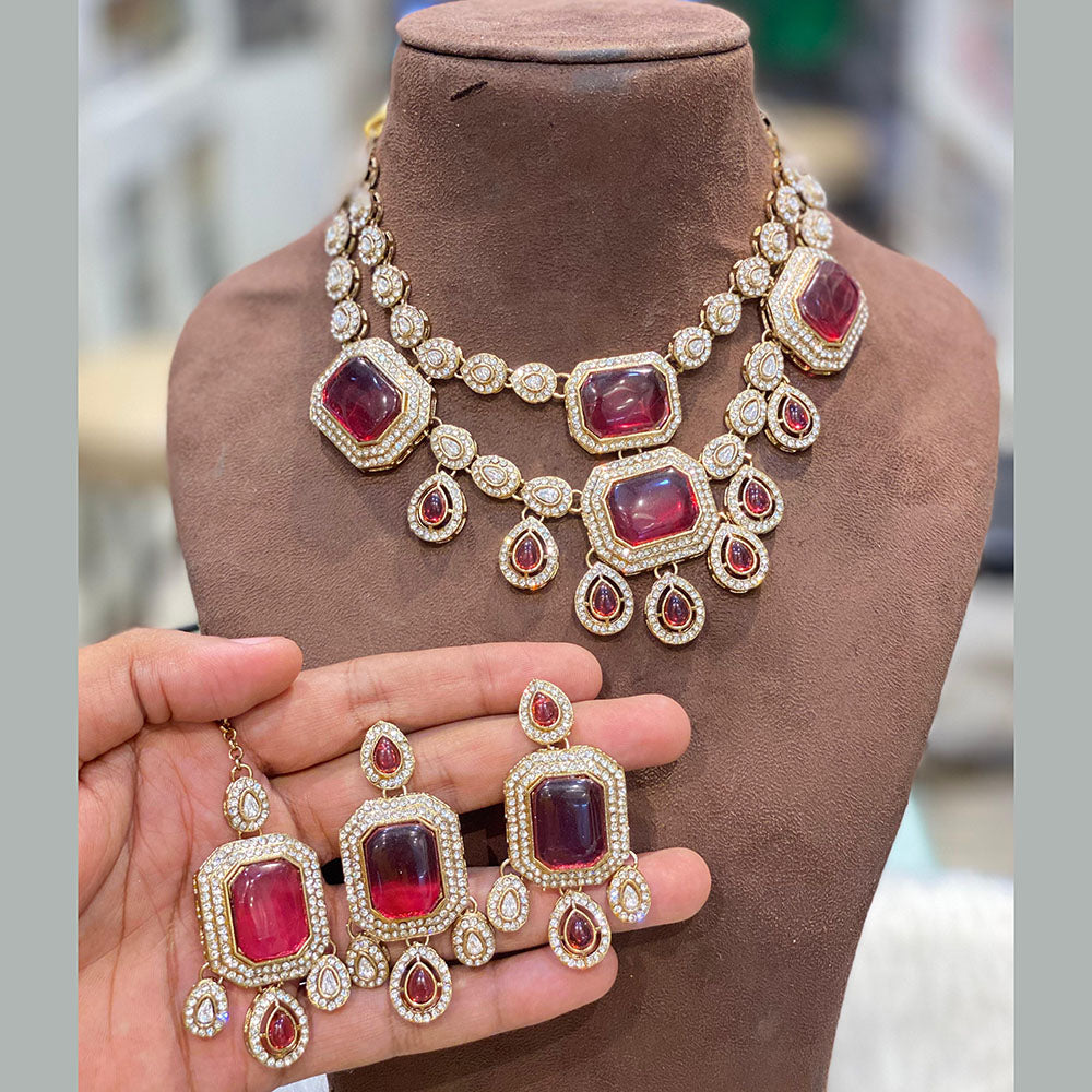 Hira Collection Gorgeous Kundan Choker Necklace Set for Wedding Functions