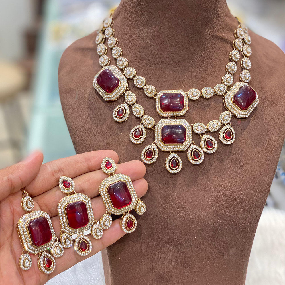 Hira Collection Gorgeous Kundan Choker Necklace Set for Wedding Functions